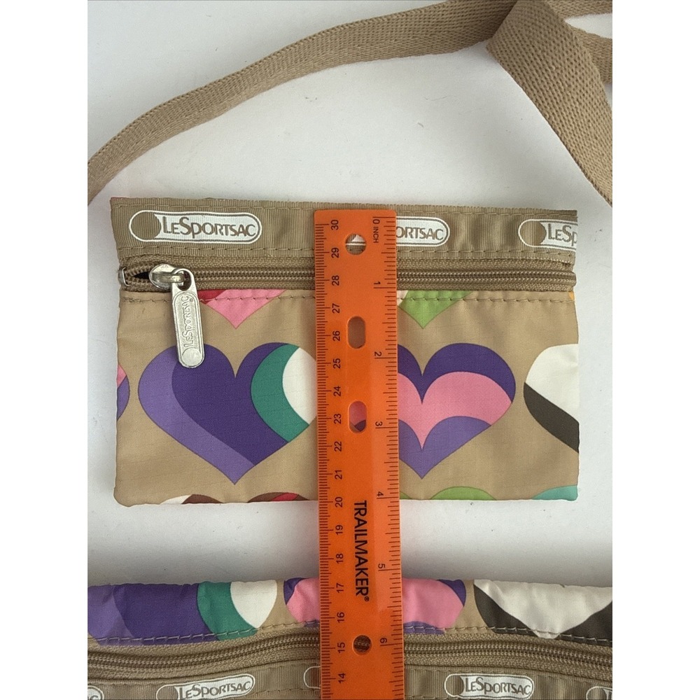 Vtg Le Sportsac Colorful Hearts Deluxe Everyday Shoulder Bag W/ Zipper Pouch Set - Picture 5 of 16